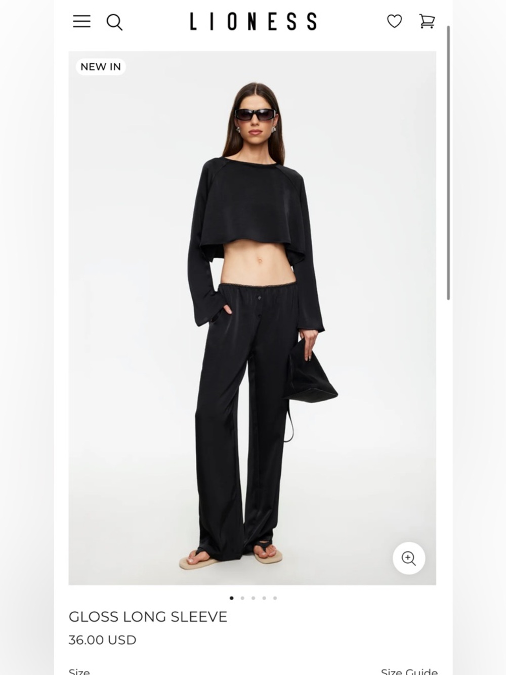 Lioness Black Wide Leg Gloss Pants